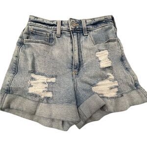 Hollister Light Blue Distressed Jean‎ Shorts